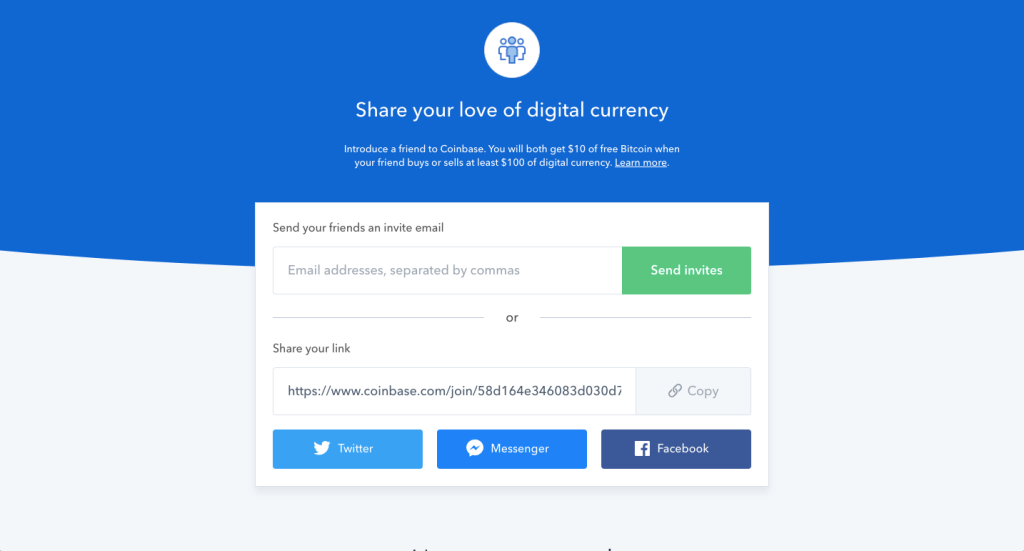 Coinbase referral program