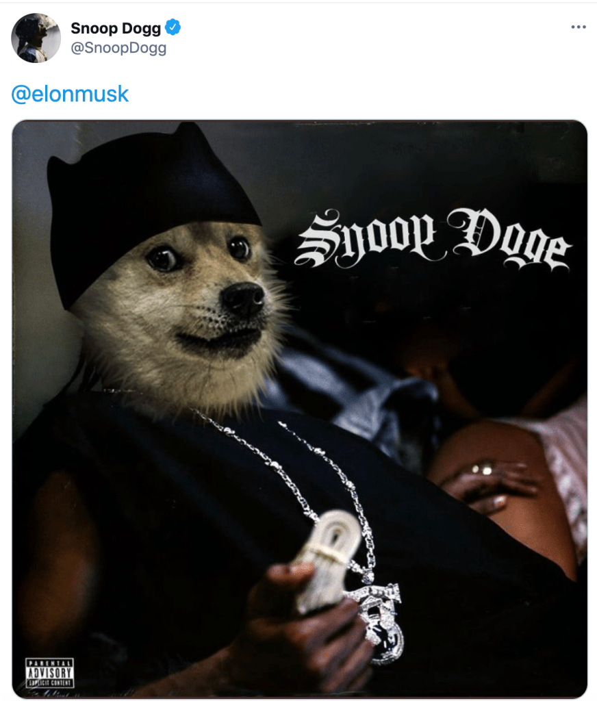 snoop dogg elon musk dogecoin