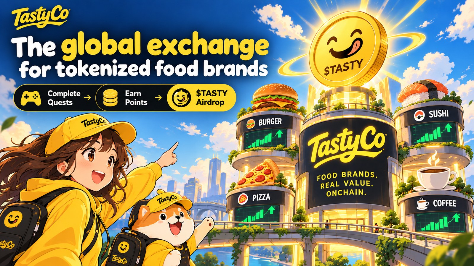 TastyCo artwork for food-brand tokenization and Verified Points quests